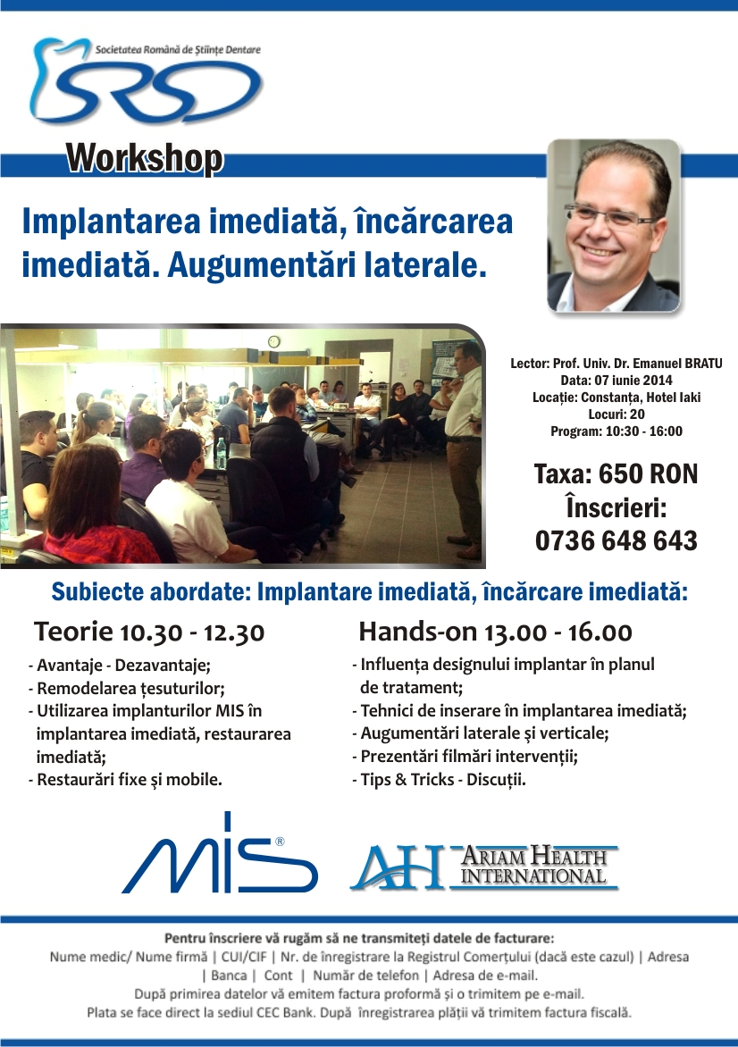 Curs implantologie Constanta - 7 iunie 2014