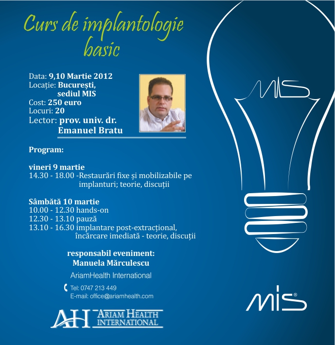 Curs implantologie MIS Bucuresti